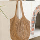 Women Summer Artsy Cutout Knitted Shoulder Bag