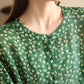 Women Summer Artsy Floral O-Neck Thin Shirt