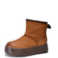 Women Winter Genuine Leather Fleece-lined Platform Boots