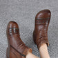 Women Vintage Leather Spliced Low Heel Ankle Boots