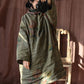 Women Ethnic Flower Padded Long Coat