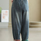 Women Autumn Artsy Spliced Denim Harem Pants