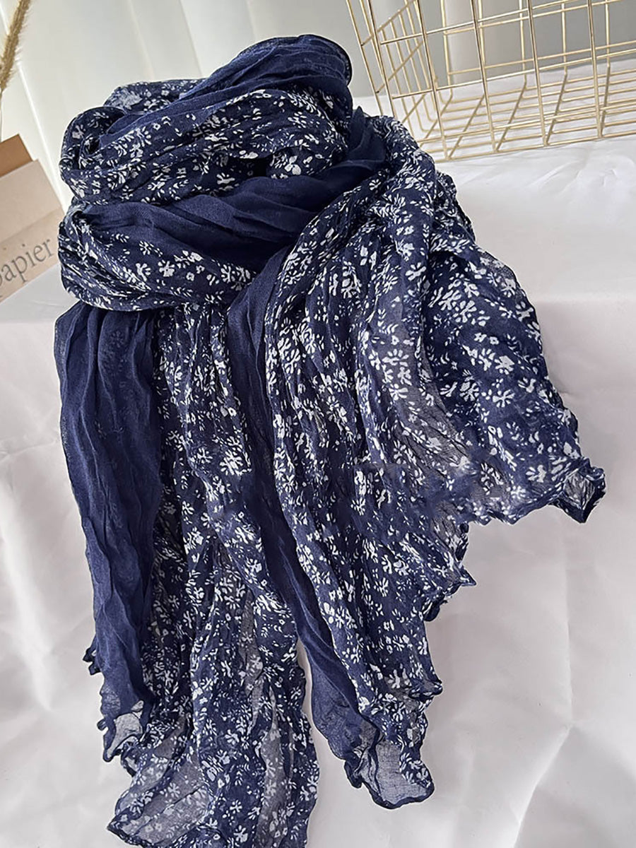 Women Summer Floral Spliced Thin Shalw Scarf