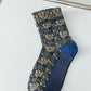 5 Pairs Women Artsy Floral Jacquard Cotton Socks