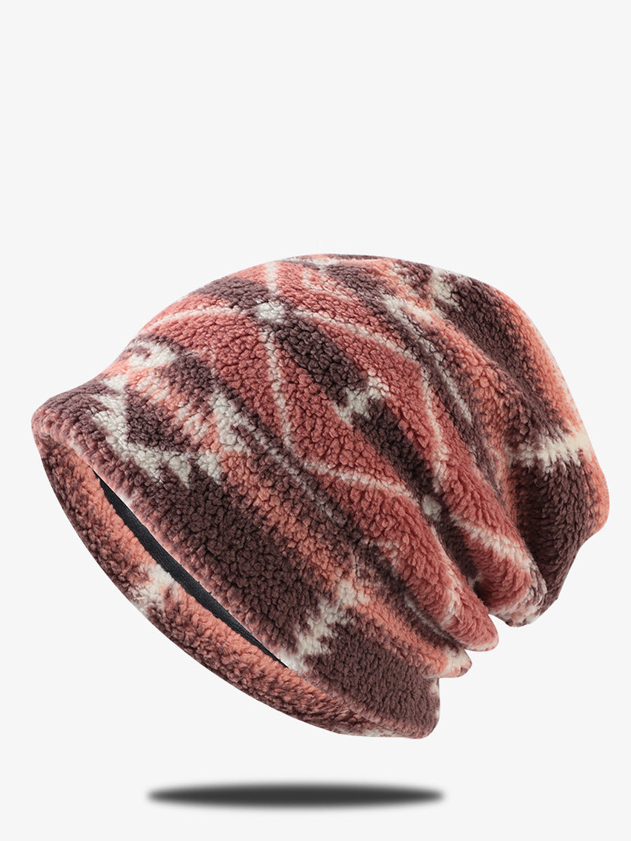 Winter Warm Print Fleece Hat