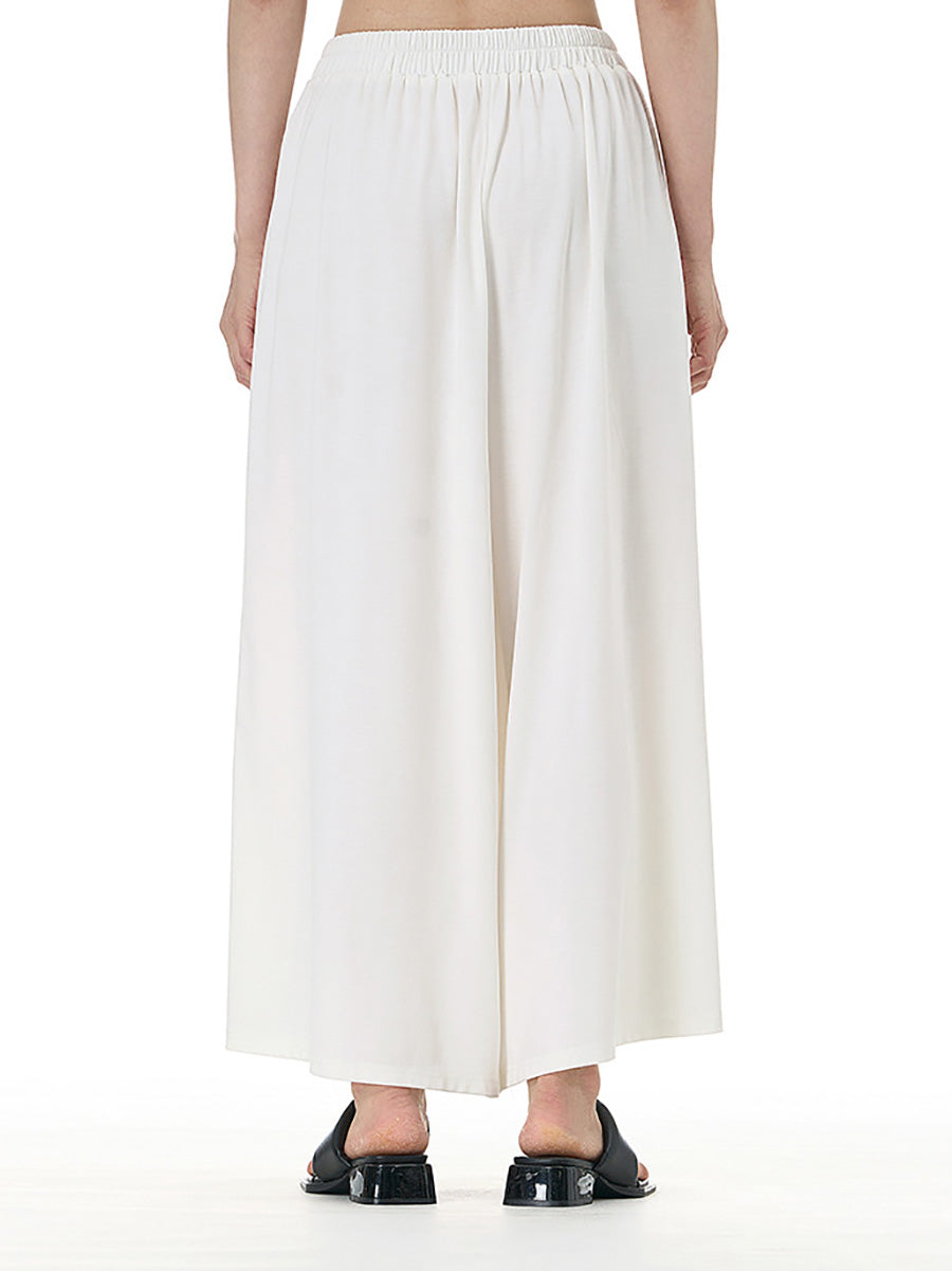 Women Summer Casual Solid Wide-leg Loose Pants