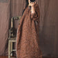 Women Autumn Vintage Floral Spliced Frog Loose Dress