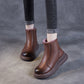 Women Vintage Genuine Leather Fleece-lined Platfrom Boots