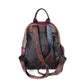 Women Colorblock Hand Painted Outdoor Leather Backpack