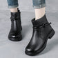 Women Casual Genuine Leather Low Heel Martin Boots