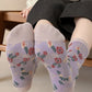 5 Pairs Women Artsy Floral Colorblock Jacquard Socks