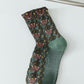 5 Pairs Women Artsy Floral Jacquard Cotton Socks