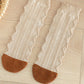 5 Pairs Women Winter Wool Flower Socks