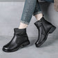 Women Casual Genuine Leather Low Heel Martin Boots