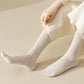 7 Pairs Women Winter Casual Solid Cotton Socks