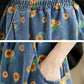 Women Casual Summer Sunflower Print Loose Skirt