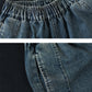 Women Autumn Artsy Spliced Denim Harem Pants