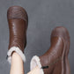 Women Vintage Winter Genuine Leather Fleece-lined Boots