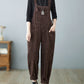 Women Casual Autumn Solid Corduroy Loose Jumpsuits