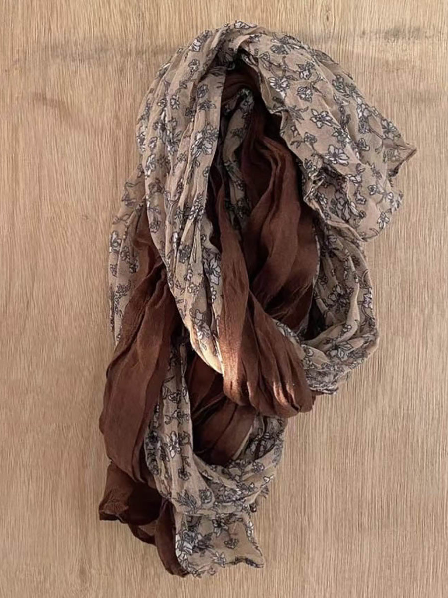 Women Summer Floral Spliced Thin Shalw Scarf