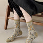 5 Pairs Women Artsy Floral Colorblock Jacquard Socks