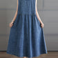 Women Casual Summer Denim A-Shape Loose Vest Dress