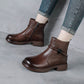 Women Casual Genuine Leather Low Heel Martin Boots