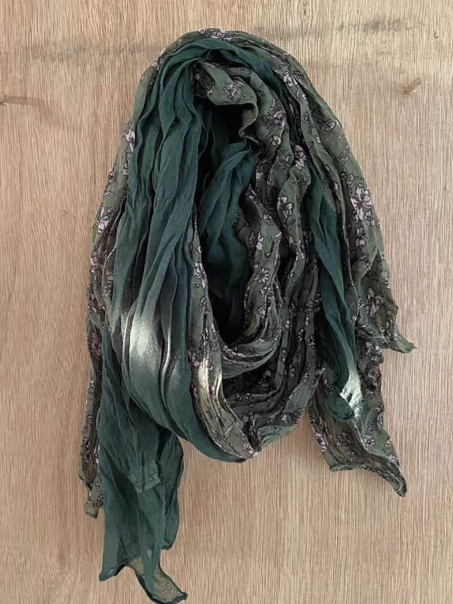 Women Summer Floral Spliced Thin Shalw Scarf