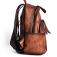 Women Retro Leather Zipper Large Capacity Backpack