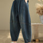 Women Autumn Vintage Denim Spliced Harem Pants