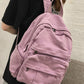 Women Casual Solid Canvas Large Capacity Backpack