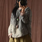 Women Artsy Winter Solid Split Hem Thick Cotton-Padded Jacket