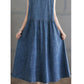 Women Casual Summer Solid Denim Loose Vest Dress