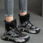 Women Vintage Leather Spliced Fleece-lined Platform Boots