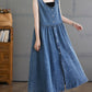 Women Casual Summer Denim A-Shape Loose Vest Dress