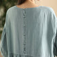 Women Summer Casual Solid Linen Loose Dress