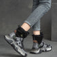 Women Vintage Leather Spliced Fleece-lined Platform Boots