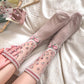 3 Pairs Women Artsy Floral Thin Socks