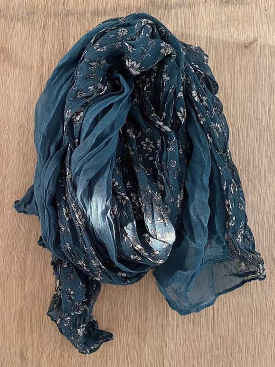 Women Summer Floral Spliced Thin Shalw Scarf