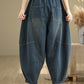 Women Autumn Vintage Denim Spliced Harem Pants