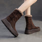 Women Winter Warm Fleece-lined Leather Boots