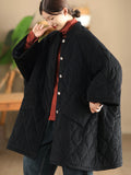 Women Autumn Casual Solid Corduroy Padded Coat