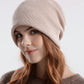 Women Casual Winter Solid Cotton Keep Warm Knit Cap