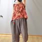 Women Summer Vintage Floral Ramie Vest