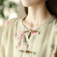 Women Summer Artsy Floral Button O-Neck Dress