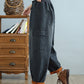 Women Winter Casual Fleece-lined Denim Harem Pants