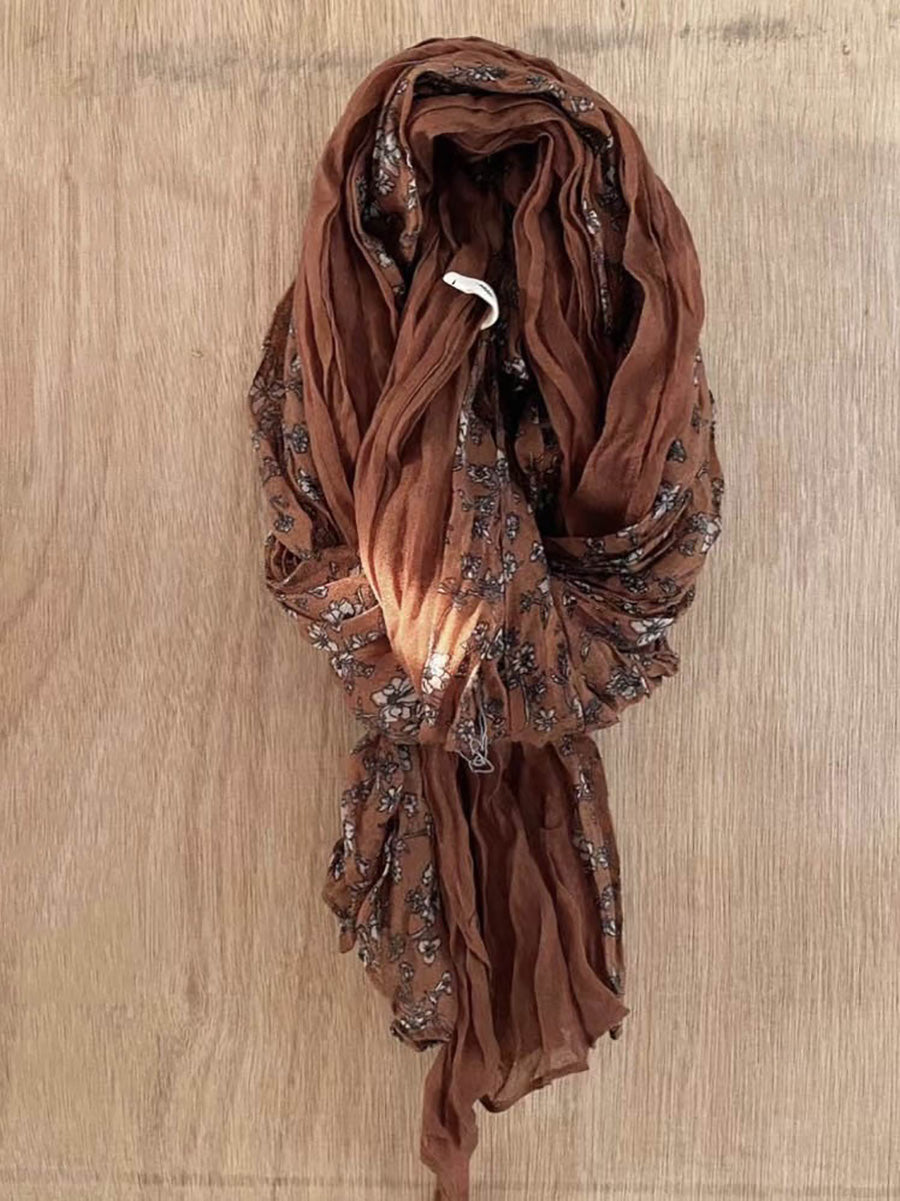 Women Summer Floral Spliced Thin Shalw Scarf