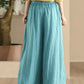 Women Summer Dual-layer Wide-leg Ramie Pants