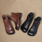 Women Vintage Genuine Leather Low Heel Boots