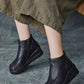 Women Autumn Soft Leather Spliced Platform Ankle Boots